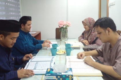 8. Akmal taking part in his first  weekly tazkirah session with the team